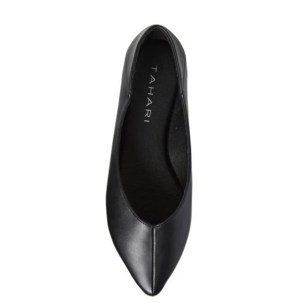 Tahari Leather Black Flats